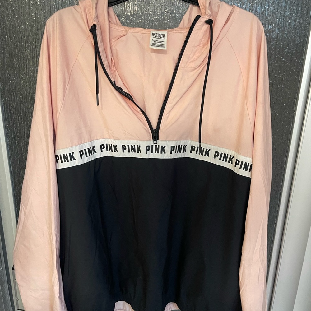Pink and Black Windbreaker Jacket